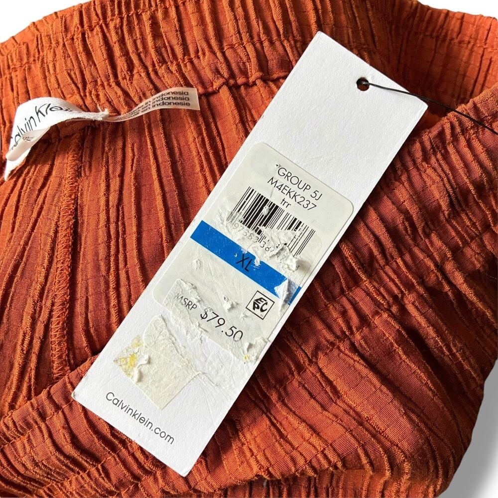 Calvin Klein crinkle drawstring wide leg pants NWT size XL - Picture 10 of 11